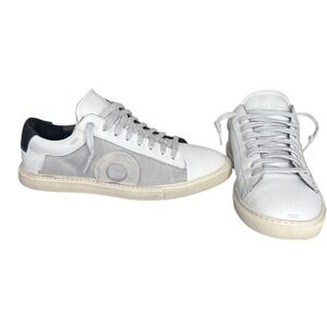 OLIVER CABELL Low 1 Epoch  Gray/White Distressed Leather &‎ Mesh Women's  Size 9